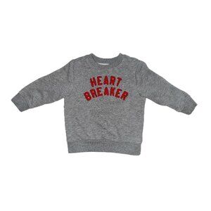 Old Navy Gray Sweatshirt with Red Heart Breaker Text